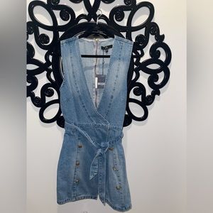 Missguided Denim Sleeveless Dress